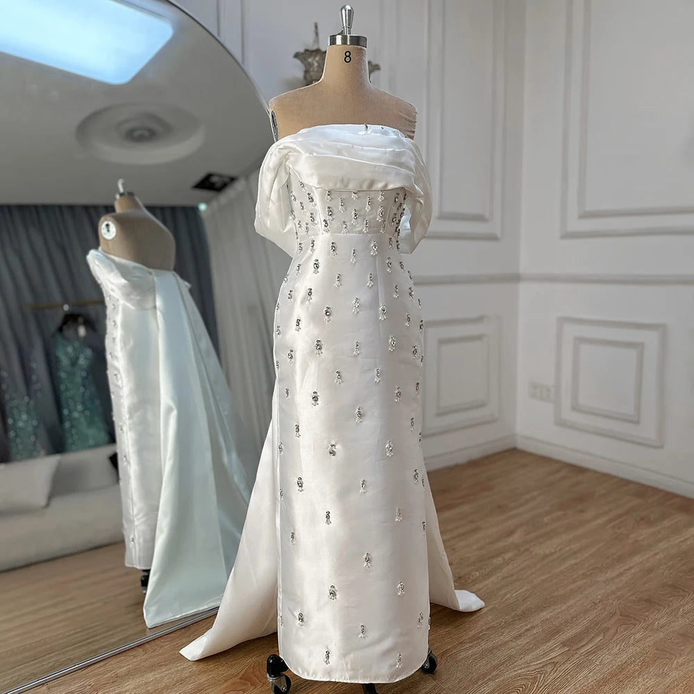 Robe épaule dénudée satin