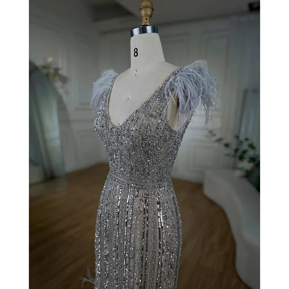 Robe manche courte à plume
