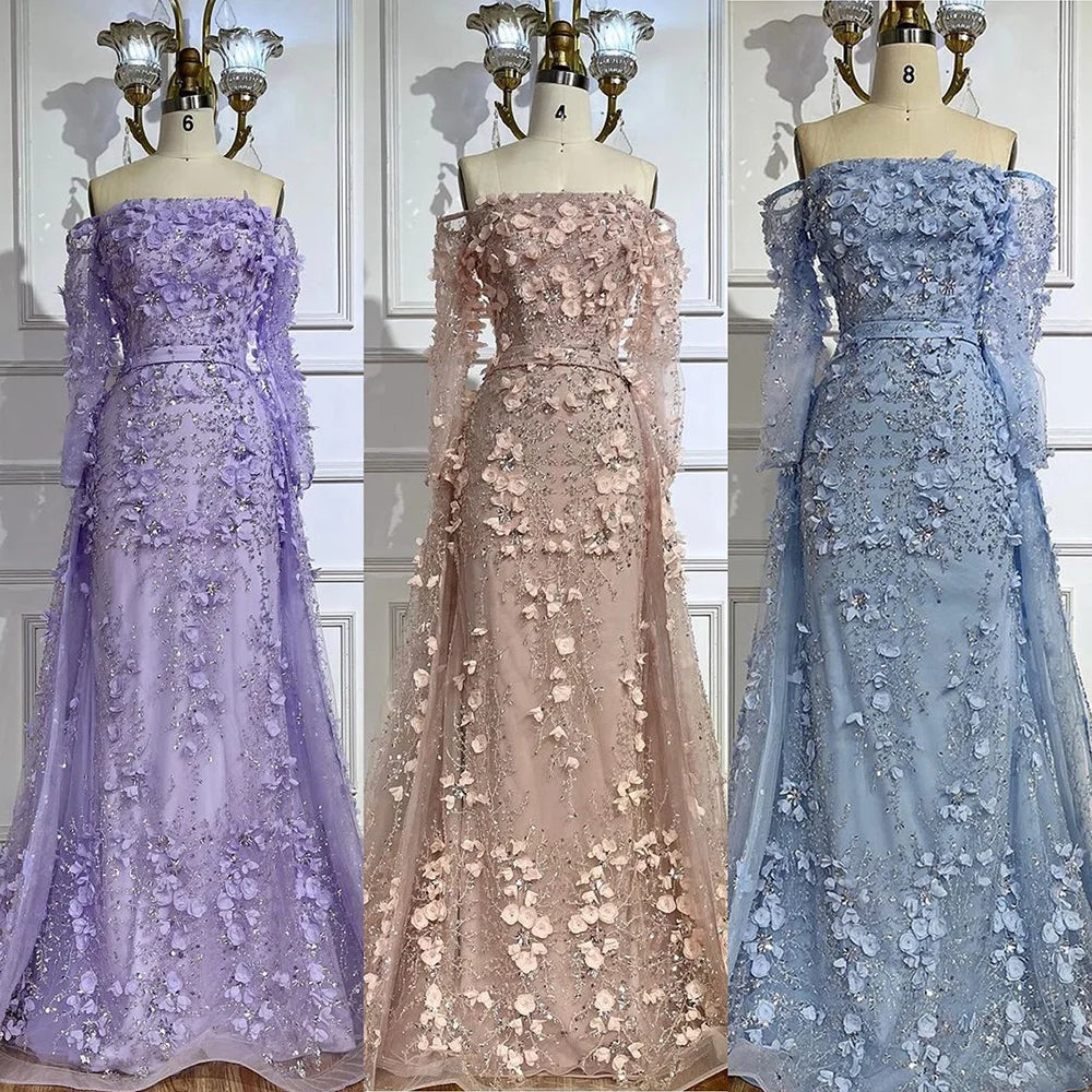 Robe épaule dénudée fleuri