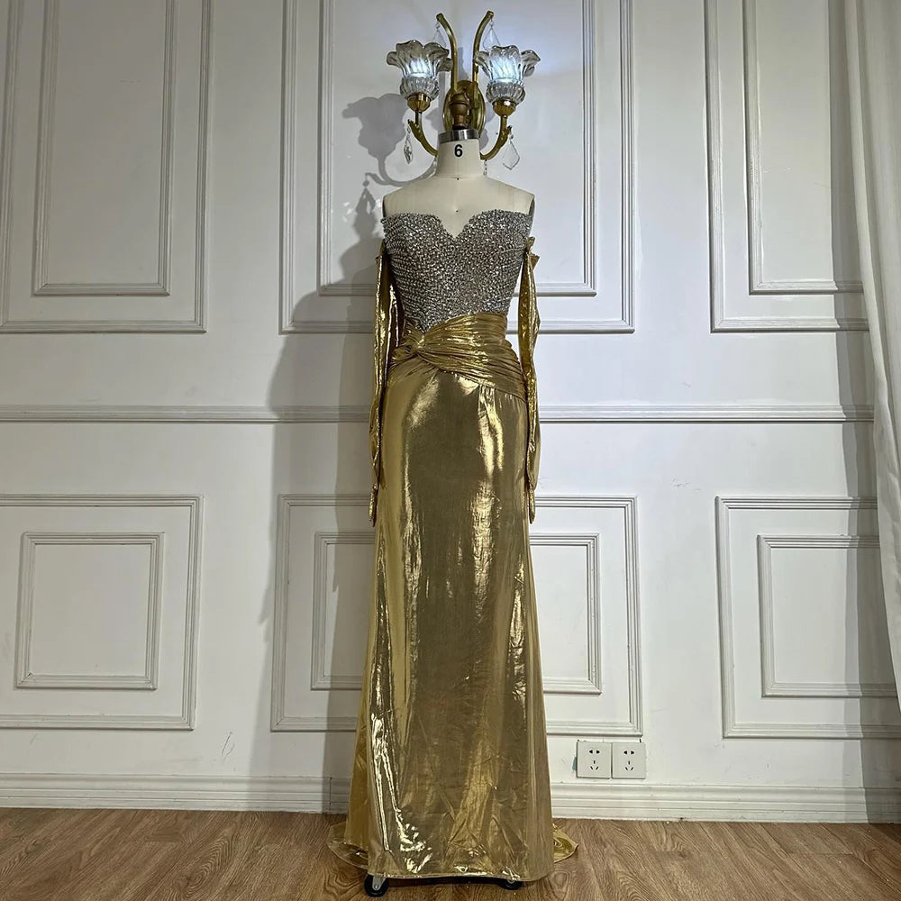 Robe avec gant strass