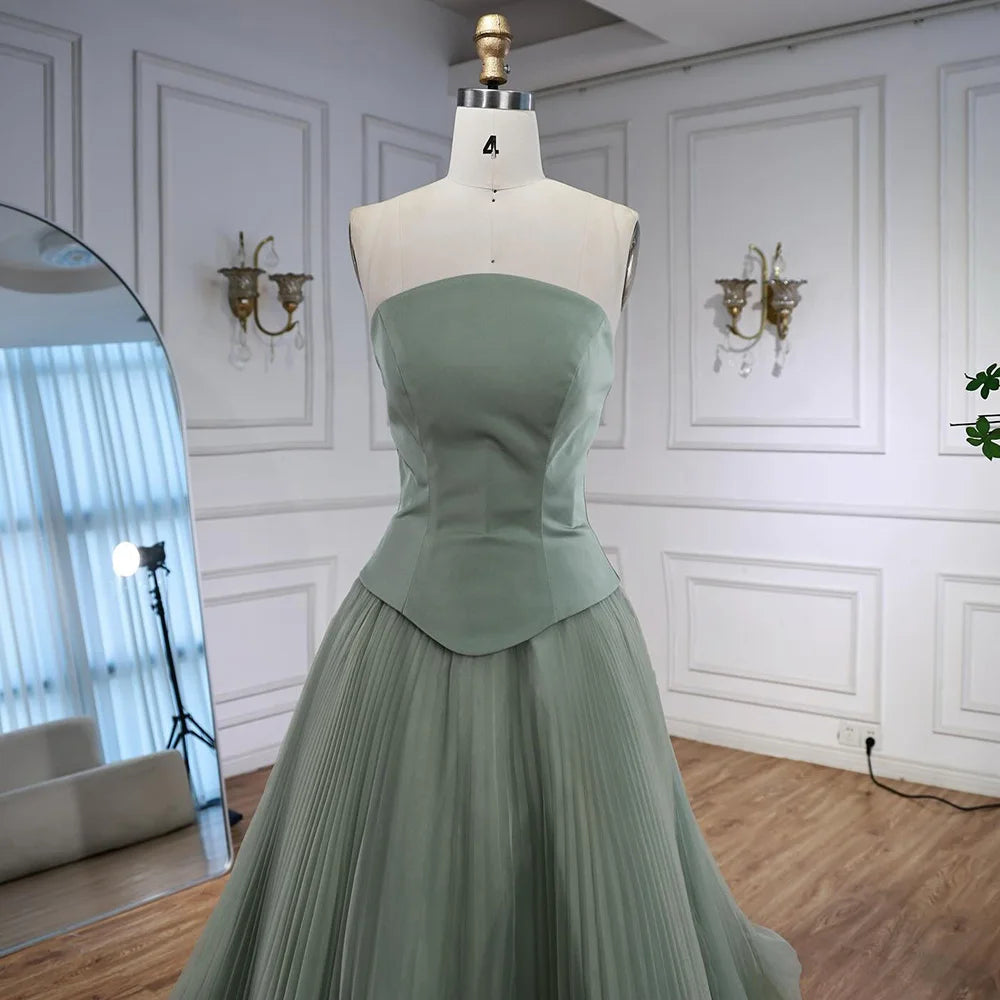 Robe de soirée bustier volant fleur