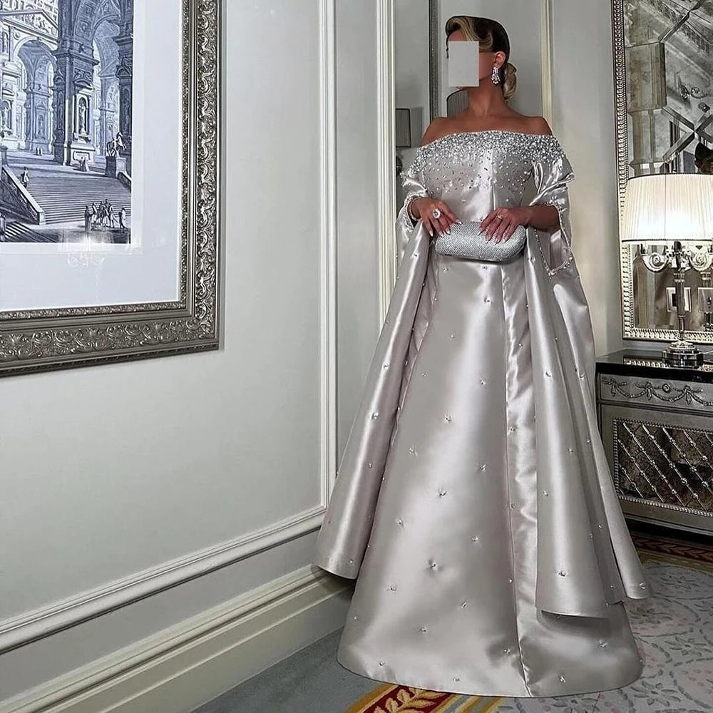 Robe de soirée argentée