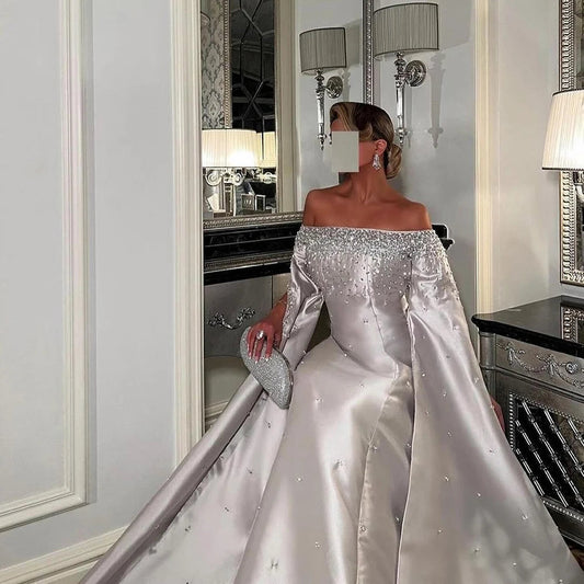 Robe de soirée argentée