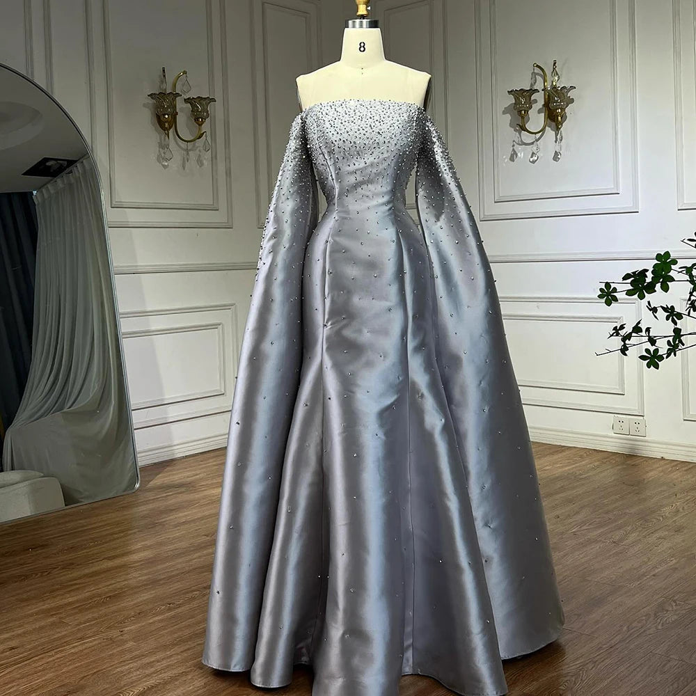 Robe de soirée argentée