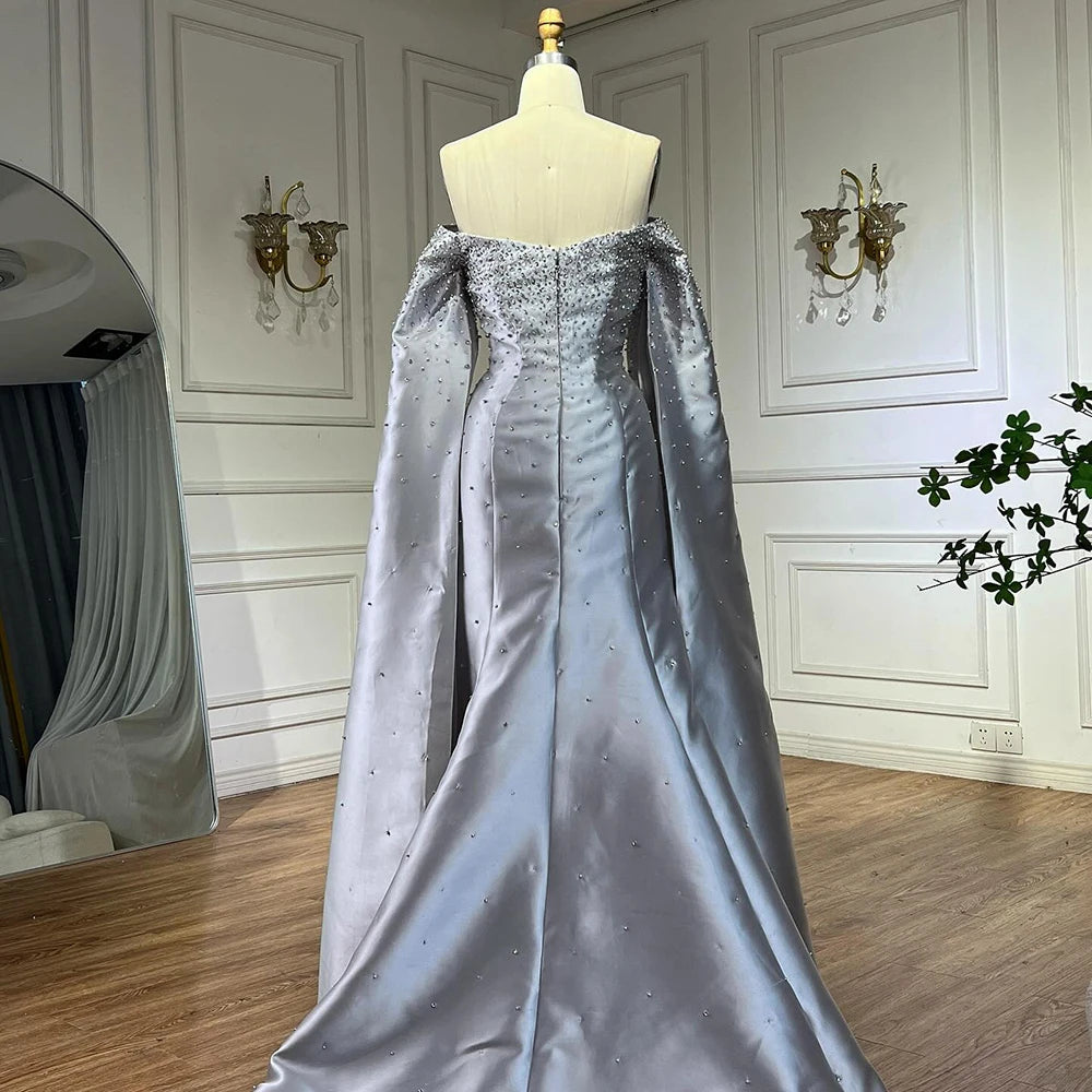 Robe de soirée argentée