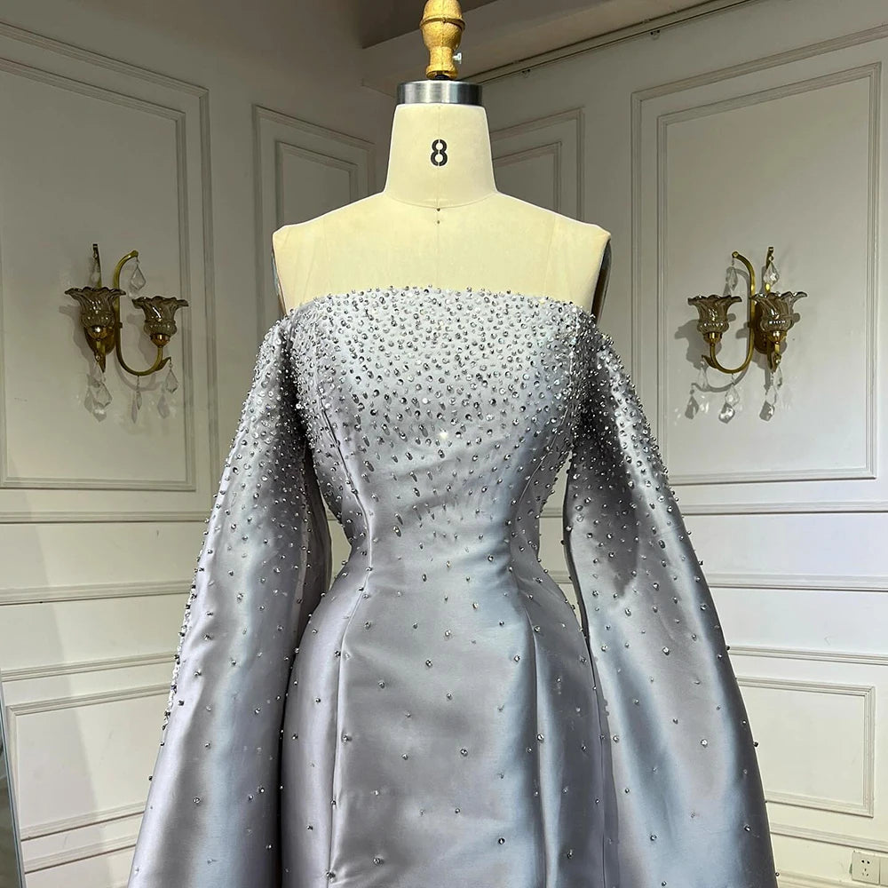 Robe de soirée argentée