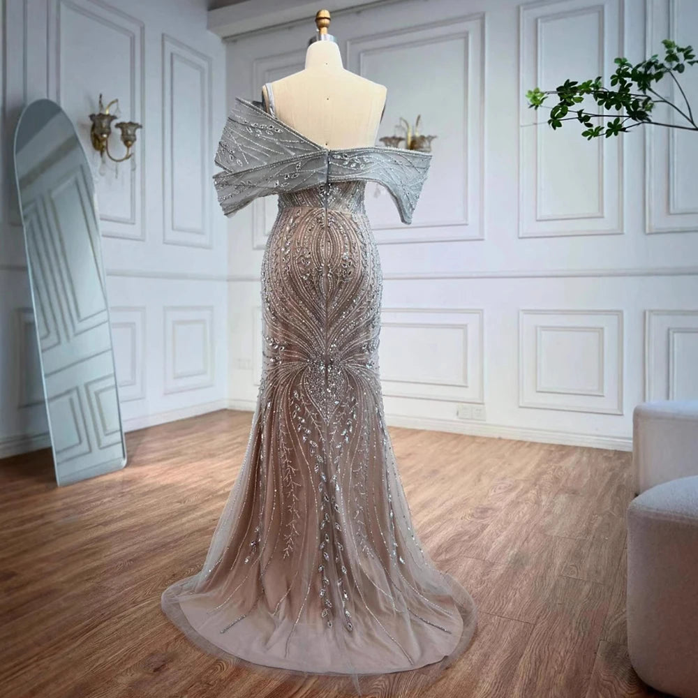Robe de soirée épaule dénudée volumineuse