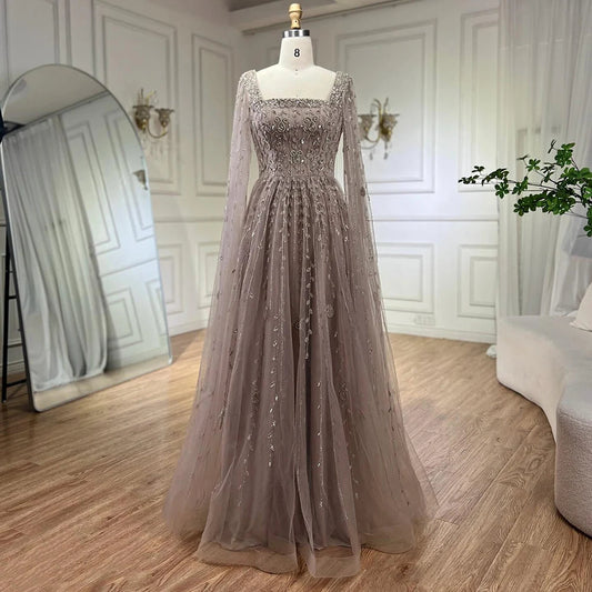 Robe de soirée manche transparents