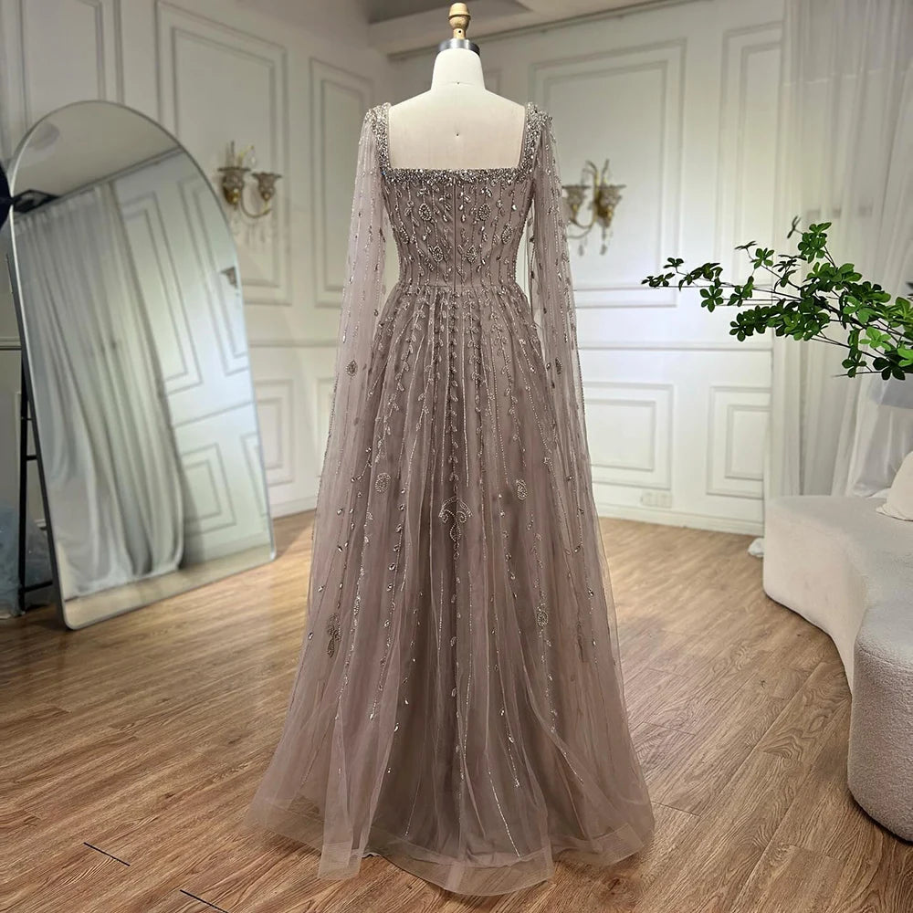 Robe de soirée manche transparents