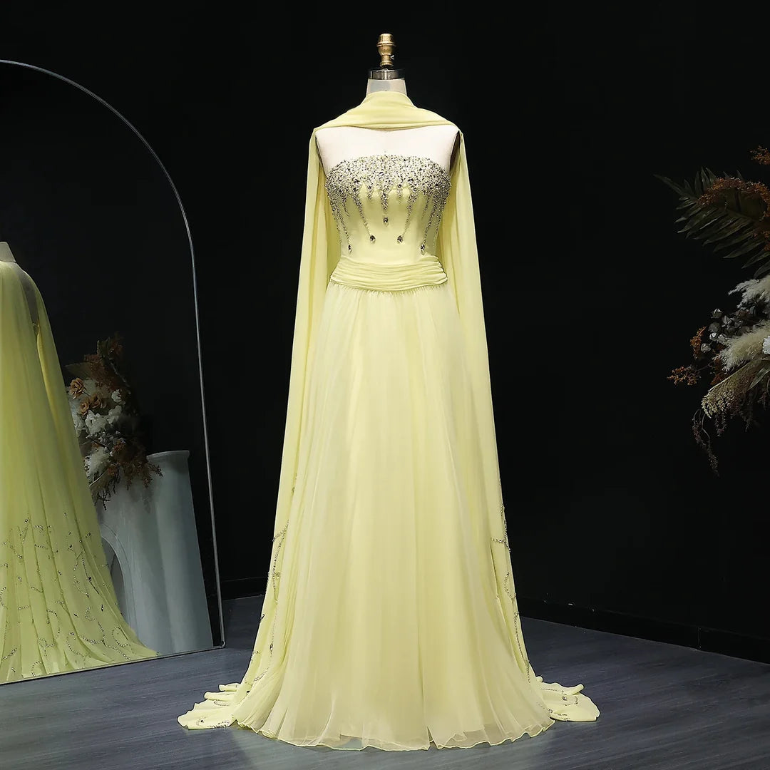 Robe de soirée jaune