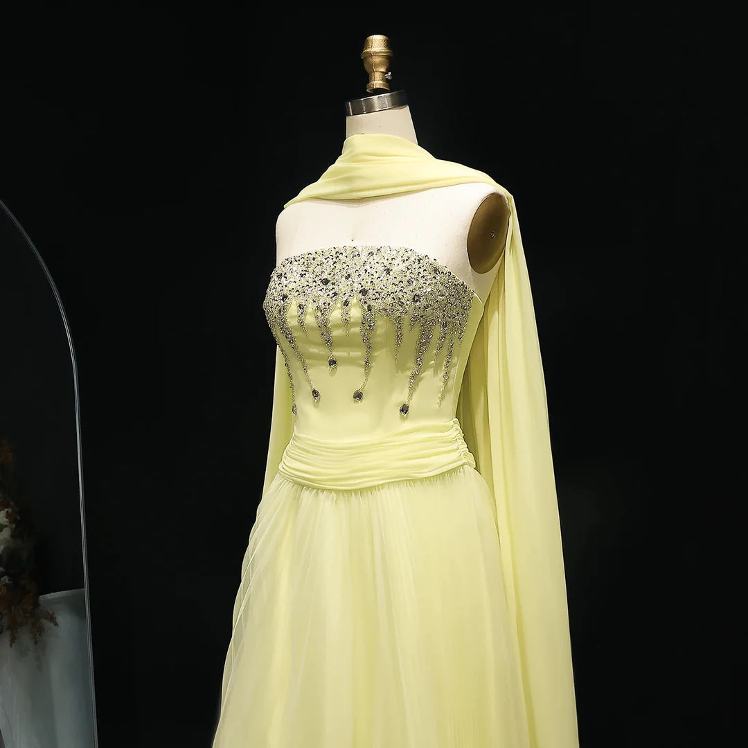 Robe de soirée jaune