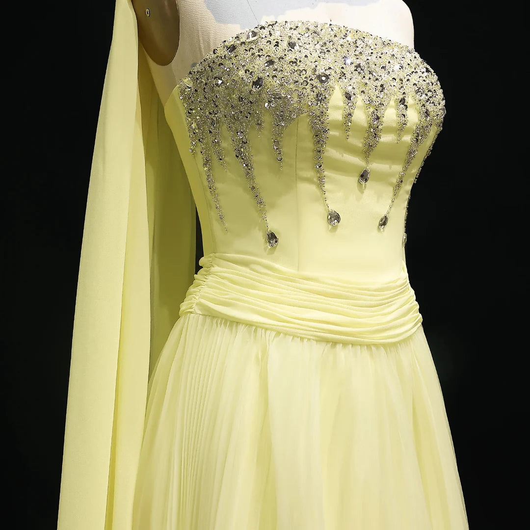 Robe de soirée jaune