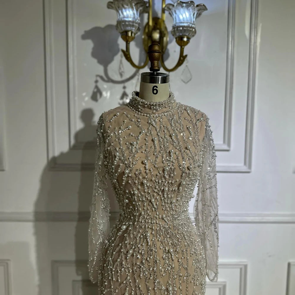 Robe de soirée sirene perle