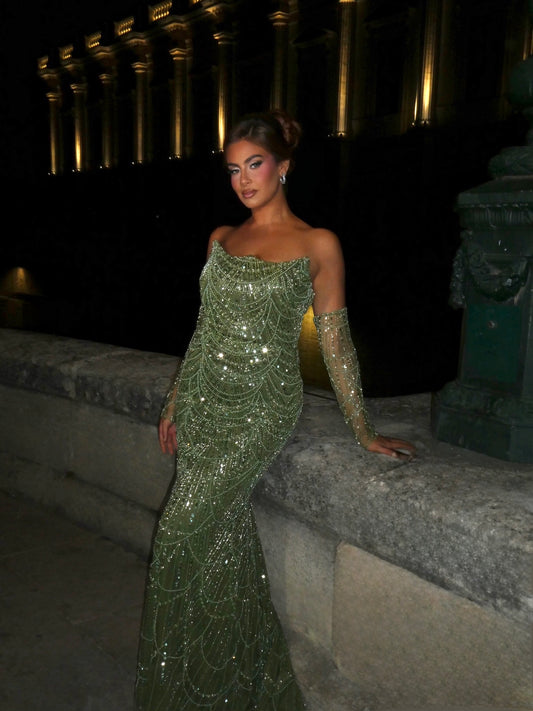 Robe manche amovible à perle