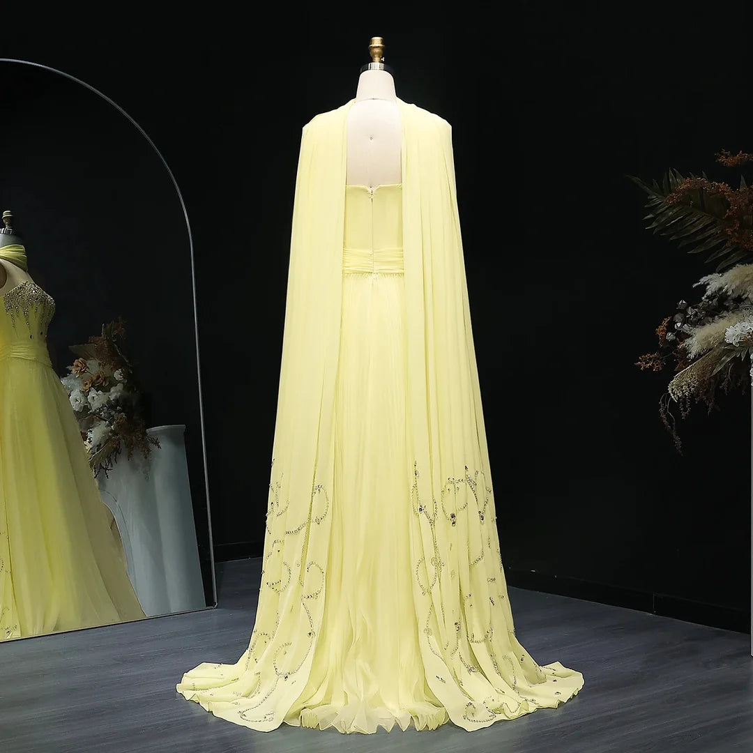 Robe de soirée jaune