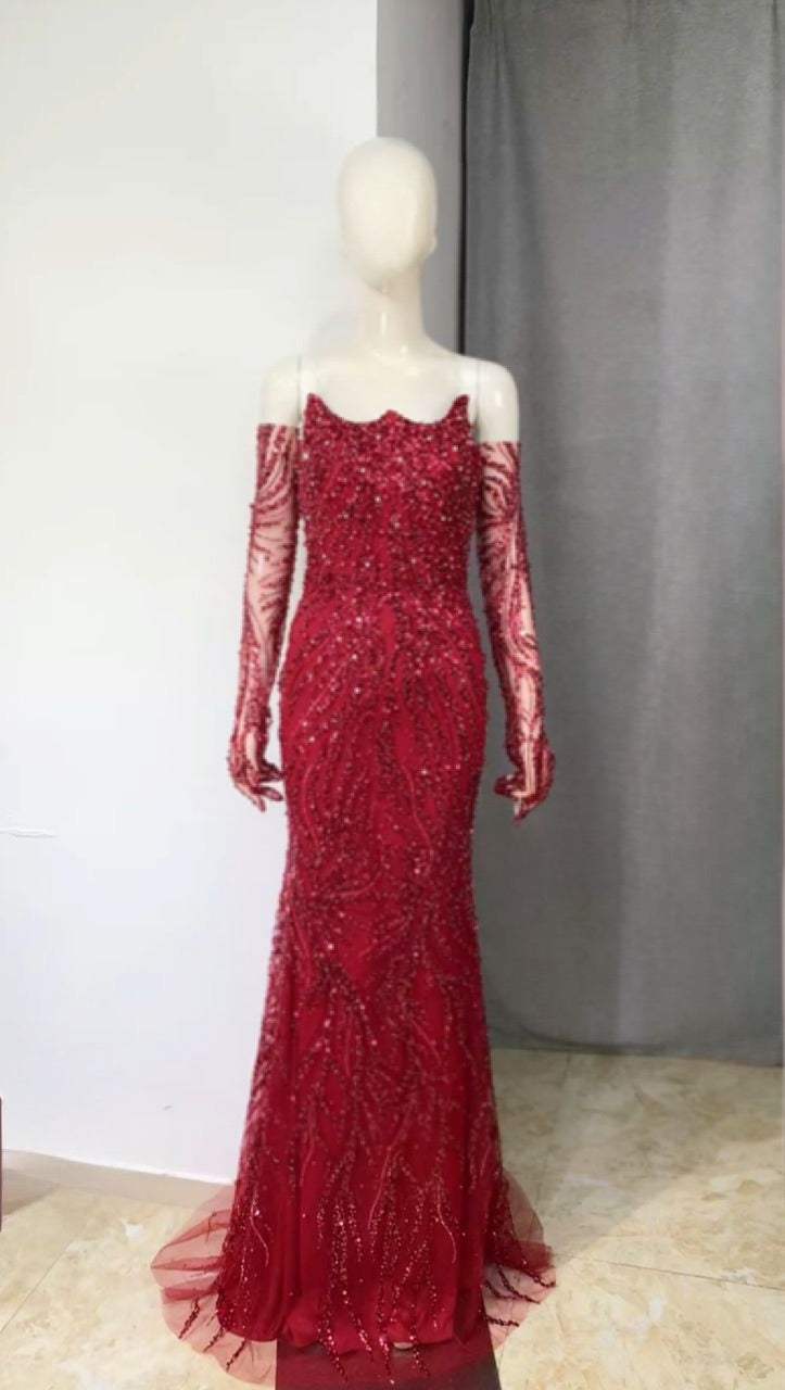 Robe manche amovible à perle